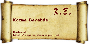 Kozma Barabás névjegykártya